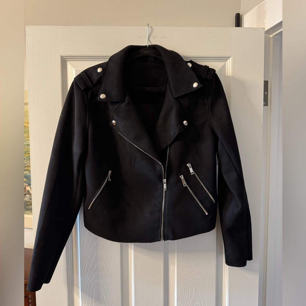Faux suede Moto jacket